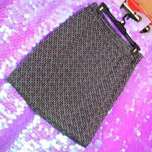 GREY PATTERNED SKIRT 6 Merona Red Pink Black Office Work Classic Pencil Circles